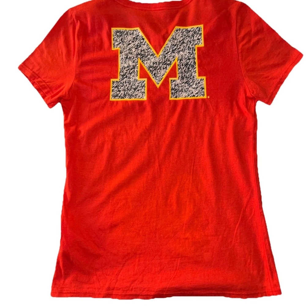 Red Maryland Terrapins Women’s V Neck T Shirt Sz Small By Fanatics